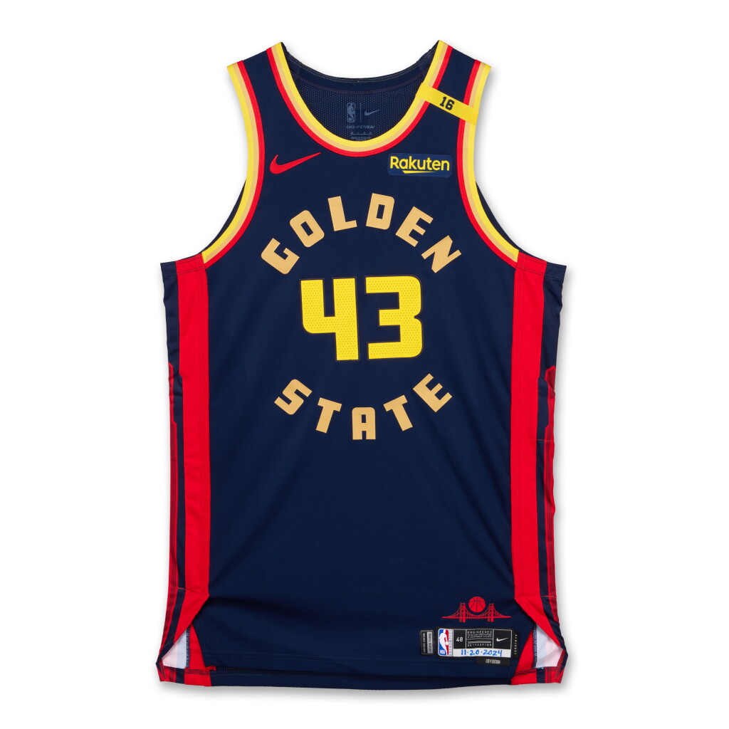 View full screen - View 1 of Lot 67. Lindy Waters III Golden State Warriors 2024-2025 Game Worn City Edition Jersey .