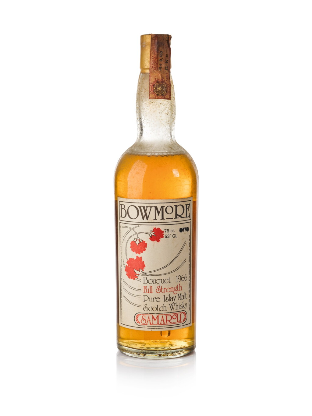 View full screen - View 1 of Lot 100. Bowmore Samaroli Bouquet 53.0 abv 1966 .