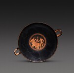 An Attic Red-Figured Kylix, attributed to Makron as painter, signed by Hieron as potter, circa 490/480 B.C.