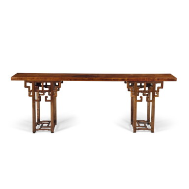 View full screen - View 1 of Lot 152. A large 'huanghuali' plank-top pedestal altar table (Jiaji’an), Qing dynasty .