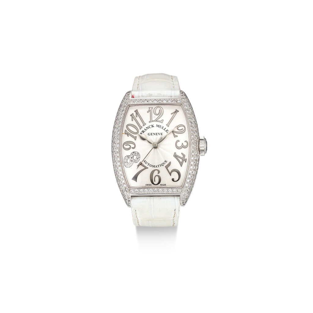 View full screen - View 1 of Lot 609. FRANCK MULLER | CINTRÉE CURVEX, REFERENCE 7500 SC AT FO REL D CD8, A LIMITED EDITION WHITE GOLD AND DIAMOND-SET WRISTWATCH, CIRCA 2010.