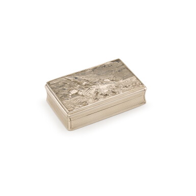 View full screen - View 1 of Lot 213. A Victorian silver table snuff box, Thomas Edwards, London, 1837.