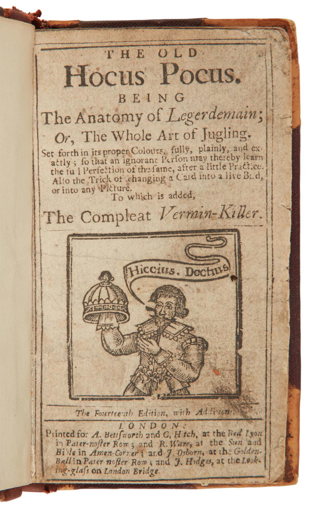 View full screen - View 1 of Lot 320. (Hocus Pocus) | A bibliographically curious exemplar of a popular magic book.