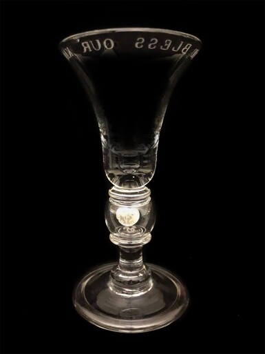 View full screen - View 1 of Lot 2. An inscribed engraved toasting glass celebrating the Silver Jubilee of King George V and Queen Mary, 1935.