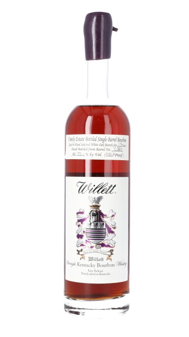 View full screen - View 1 of Lot 73. Willett Family Estate Single Barrel Bourbon 19 Year Old " Deep Purple" 140.2 proof NV (1 BT75).