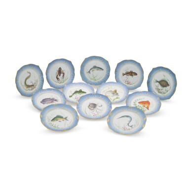 View full screen - View 1 of Lot 161. Twelve Royal Copenhagen Ichthyological plates, various dates, 20th century, 1956-1974.