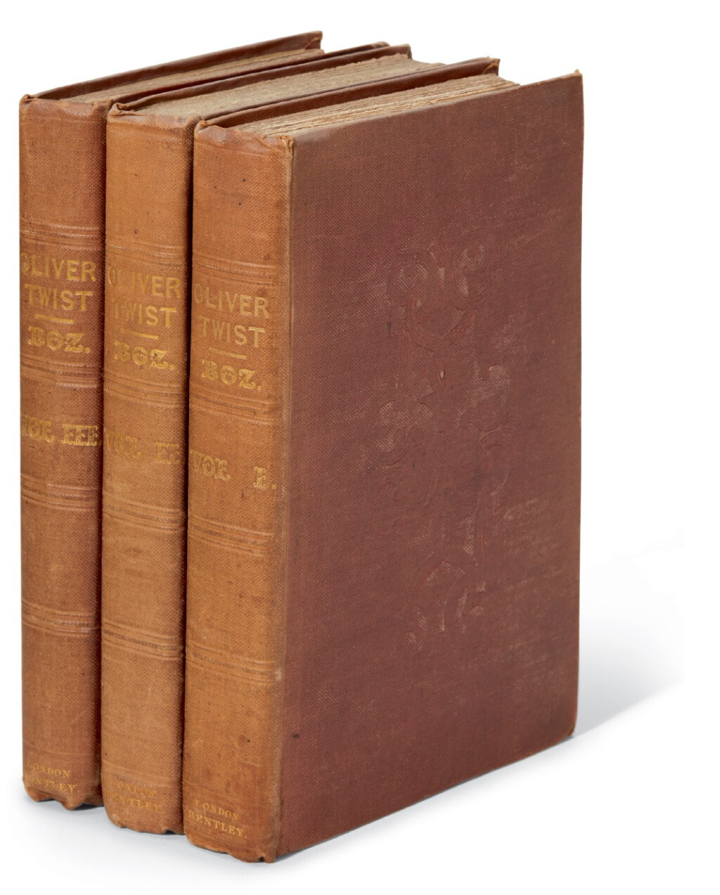 View full screen - View 1 of Lot 45. Dickens, Oliver Twist, 1838, first edition, second issue.