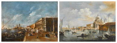 View full screen - View 1 of Lot 120. Venice, a view of the Molo with the Libreria; and Venice, a view of Santa Maria della Salute from the east.