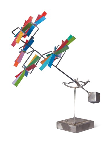 View full screen - View 1 of Lot 411. GEORGE RICKEY | SIX ROTORS ONE CUBE.