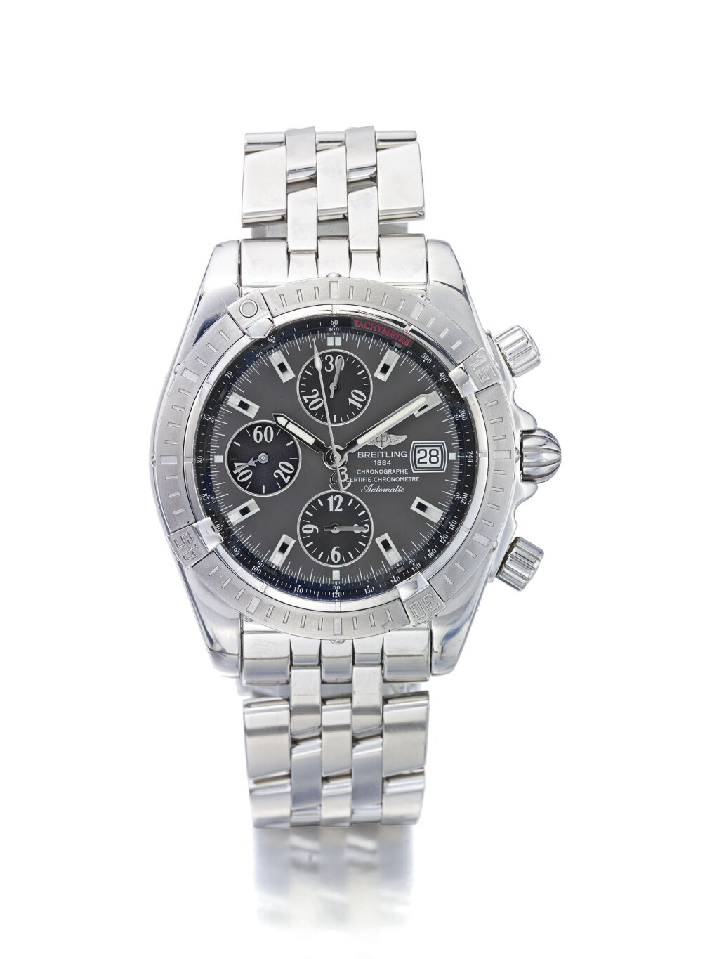 View full screen - View 1 of Lot 9. BREITLING | CHRONOMAT REF A13356, A STAINLESS STEEL AUTOMATIC CHRONOGRAPH WRISTWATCH WITH DATE AND BRACELET CIRCA 2005.