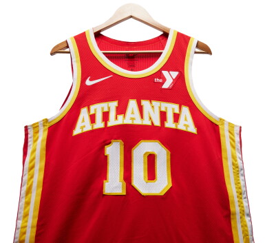 View full screen - View 1 of Lot 3. Zaccharie Risacher Atlanta Hawks 2024-2025 Game Worn Icon Edition Jersey | 4th Career Game.