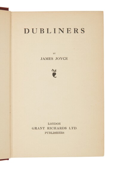 View full screen - View 1 of Lot 118. Joyce, James | First published edition of Dubliners in the very rare dust-jacket.