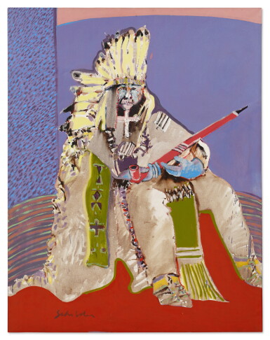 View full screen - View 1 of Lot 116. Indian with Feathers.