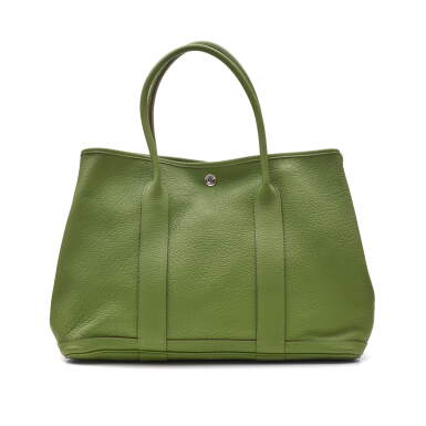 View full screen - View 1 of Lot 353. Vert Pelouse Large Garden Party in Buffalo Skipper Leather with Palladium Hardware, 2013.