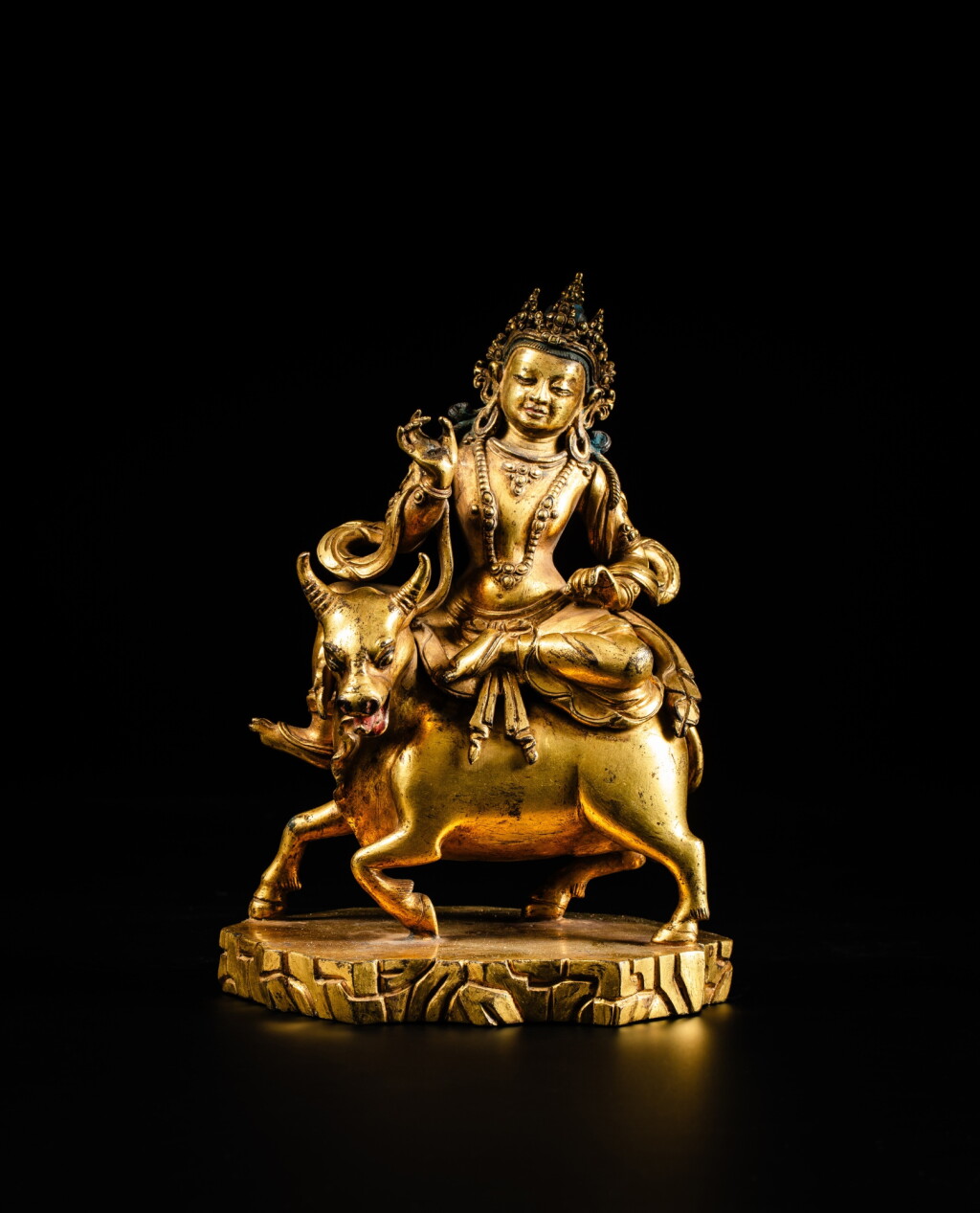 View full screen - View 1 of Lot 2. A gilt-copper figure of Yama, Tibet, 17th century | 十七世紀 藏傳銅鎏金閻摩坐像.