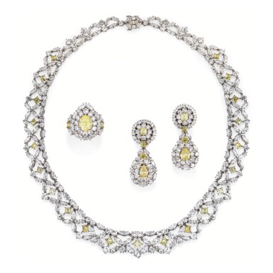View full screen - View 1 of Lot 276. DEMI-PARURE DIAMANTS, DAVID WEBB | DIAMOND DEMI-PARURE, DAVID WEBB.