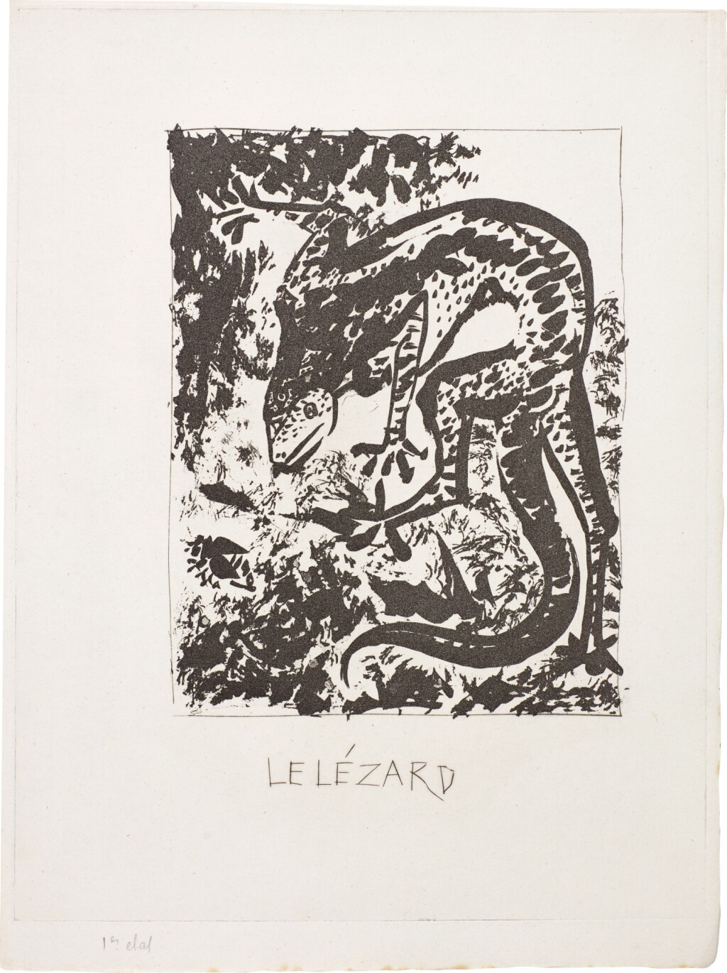 View full screen - View 1 of Lot 103. PABLO PICASSO | LE LÉZARD (B. 355; BA. 602).
