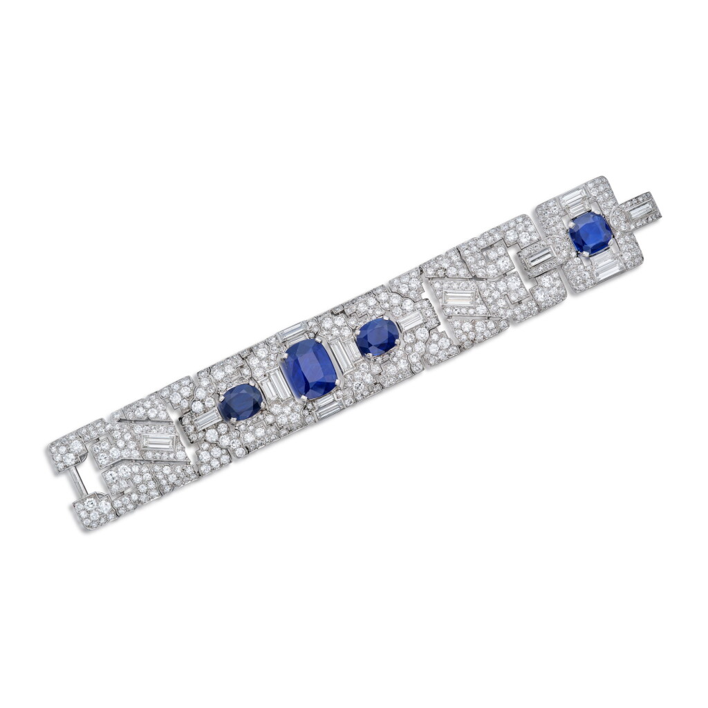 View full screen - View 1 of Lot 142. Sapphire and Diamond Bracelet.