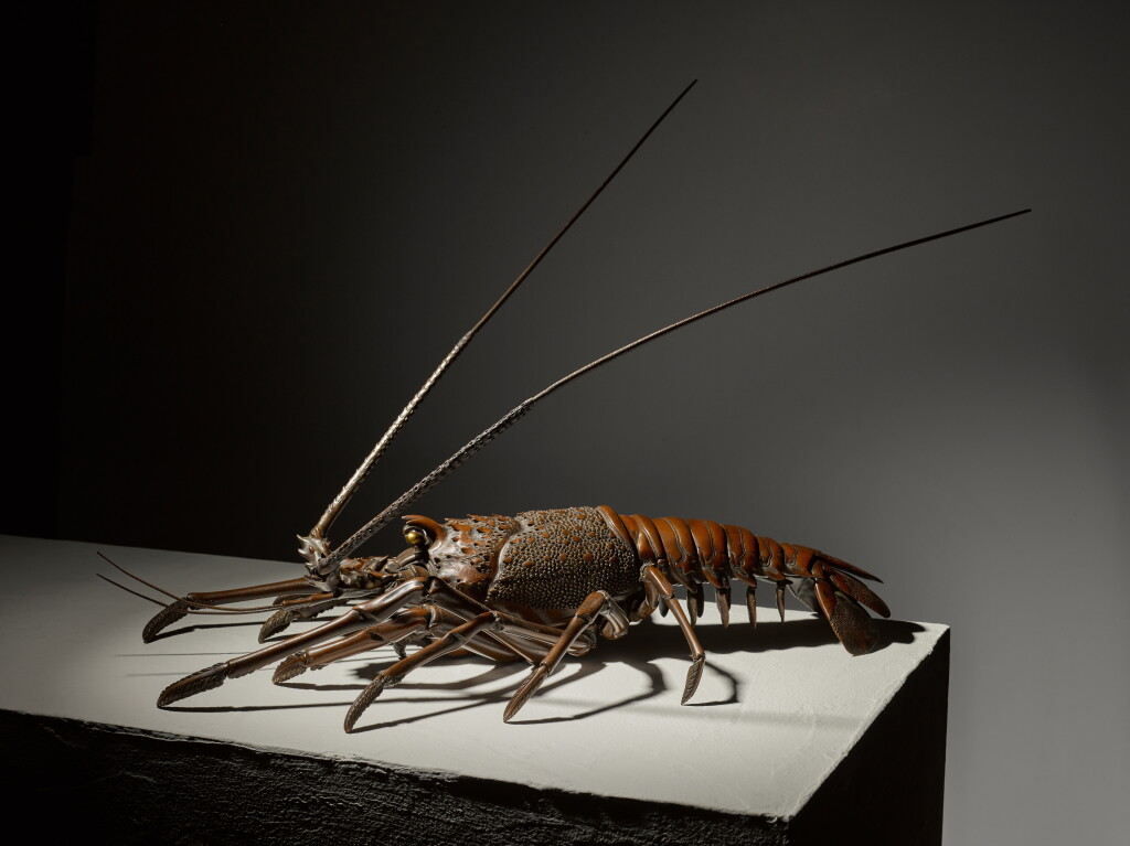 View full screen - View 1 of Lot 48. A bronze articulated model of a spiny lobster | Edo period, 19th century .