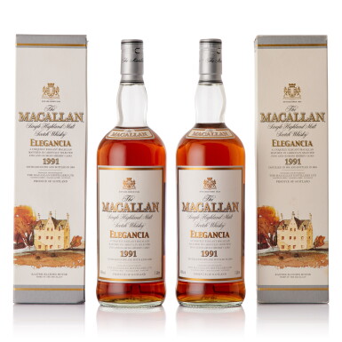 View full screen - View 1 of Lot 321. The Macallan Elegancia 40.0 abv 1991 (2 x 1 LITR).