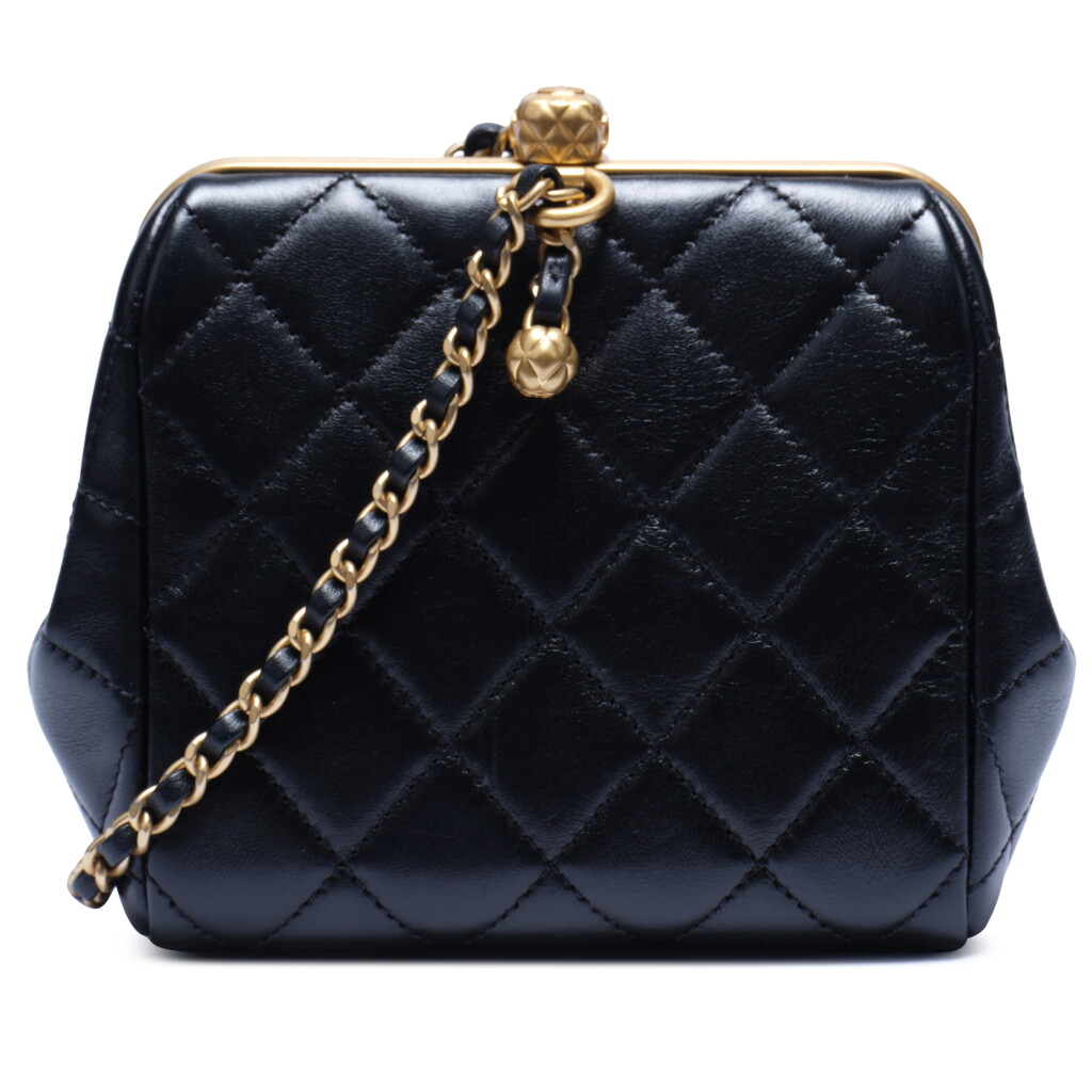 View full screen - View 1 of Lot 139. Black Quilted Lambskin Retro Gold Hardware, 2025.