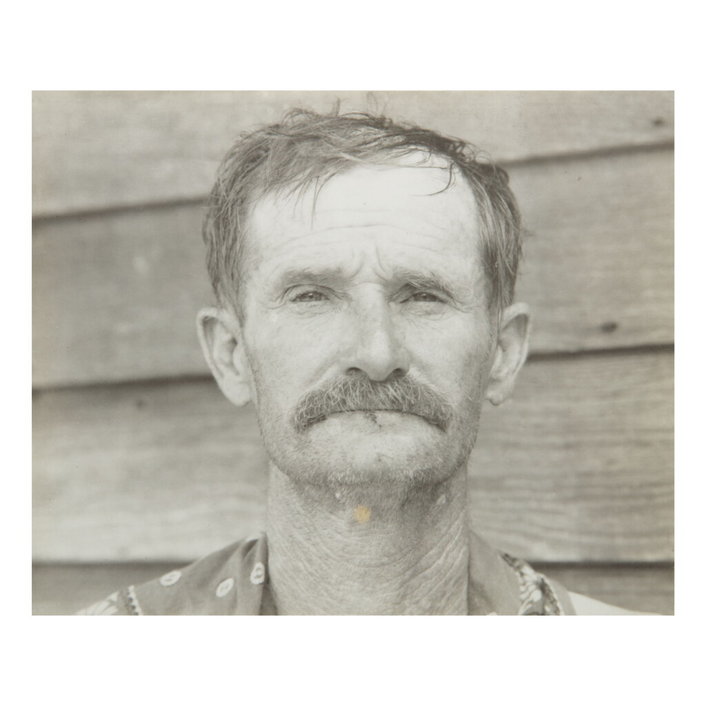 View full screen - View 1 of Lot 33. WALKER EVANS | WILLIAM EDWARD (BUD) FIELDS, A COTTON SHARECROPPER, HALE COUNTY, ALABAMA, SUMMER 1936.