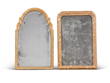 View full screen - View 1 of Lot 130. Two small Queen Anne giltwood and gesso mirrors, early 18th century.