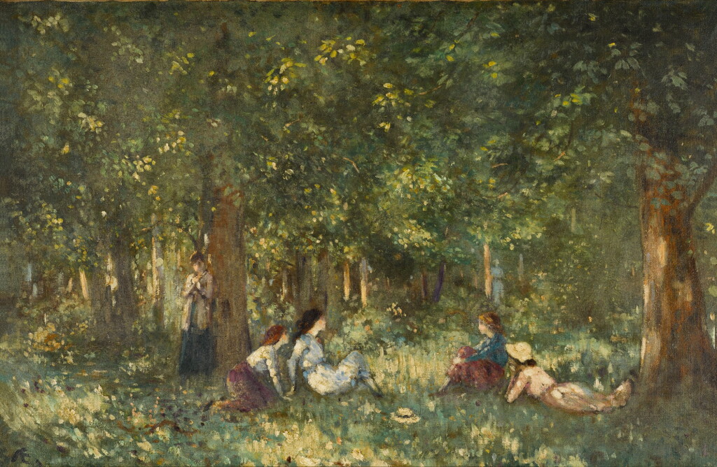 View full screen - View 1 of Lot 154. Seated Figures in a Woodland.