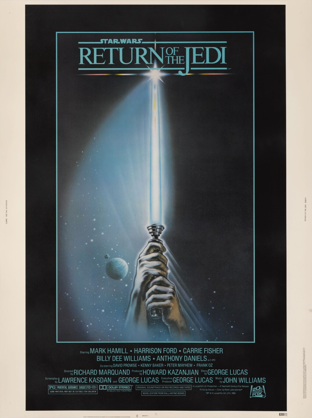 View full screen - View 1 of Lot 90. RETURN OF THE JEDI, US POSTER, TIM REAMER, 1983.