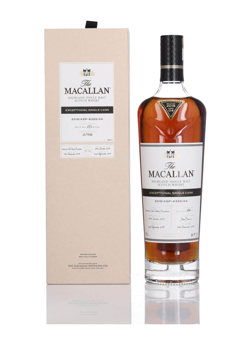 View full screen - View 1 of Lot 56. The Macallan Exceptional Single Cask 2019/ASP-6355/04 50.8 abv 2001 (1 BT 70cl).