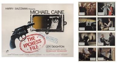 View full screen - View 1 of Lot 5. The Ipcress File (1965), poster and set of 8 front of house stills, British .