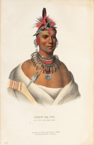 View full screen - View 1 of Lot 151. McKENNEY - HALL. History of the indians tribes of North America. 1855. 3 vol. chagrin brun estampé..