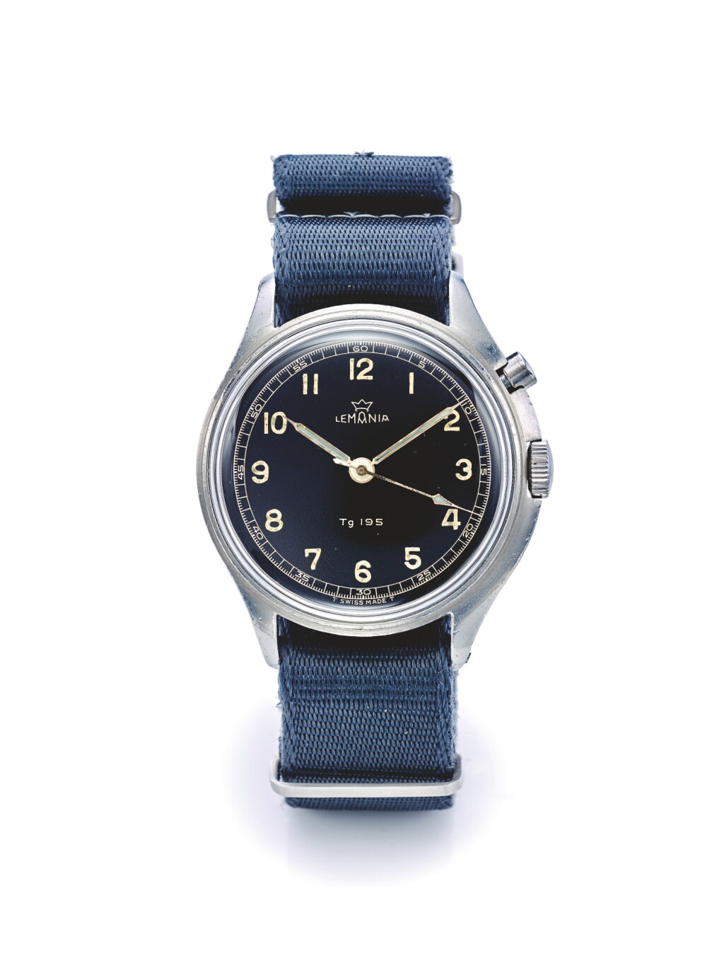 View full screen - View 1 of Lot 23. LEMANIA | TG 195 INCABLOC, A STAINLESS STEEL HACKING SECONDS WRISTWATCH MADE FOR THE SWEDISH MILITARY CIRCA 1955 .