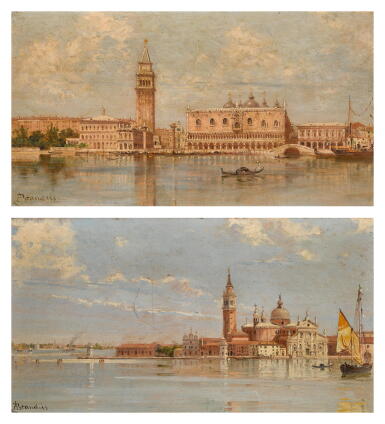 View full screen - View 1 of Lot 104. Palazzo Ducale, Venice and San Giorgio Maggiore, Venice; a pair.