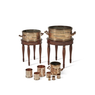 View full screen - View 1 of Lot 2009. A Set of Ten Brass English County Bushel Measures, Dated 1890.