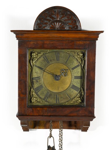 View full screen - View 1 of Lot 60. Thomas Tompion: A small walnut 30-hour wall clock, London, circa 1700.