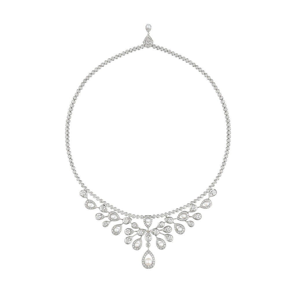 View full screen - View 1 of Lot 7. Chaumet | Collier perles de culture et diamants, "Joséphine Aigrette Impériale" | Cultured pearl and diamond necklace, 'Joséphine Aigrette Impériale'.