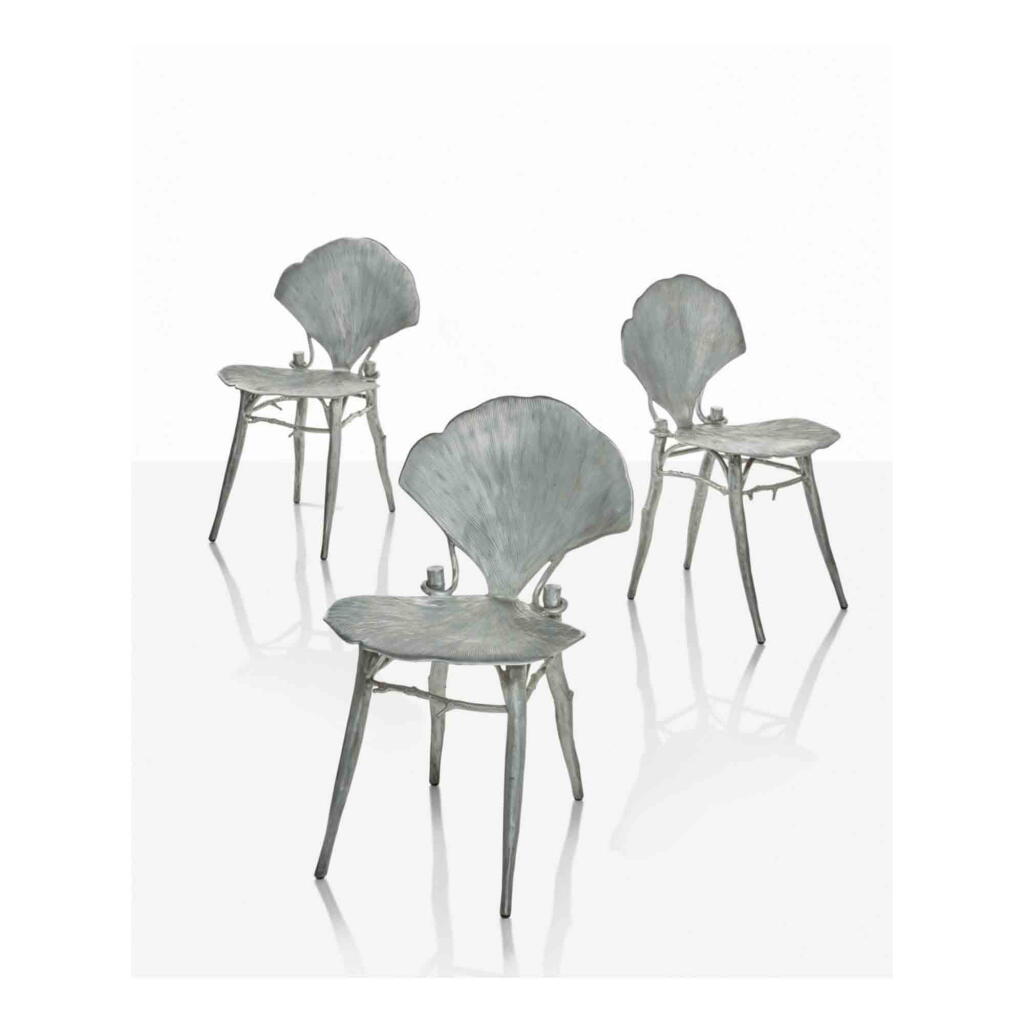 View full screen - View 1 of Lot 151. Set of Three "Ginkgo" Side Chairs.