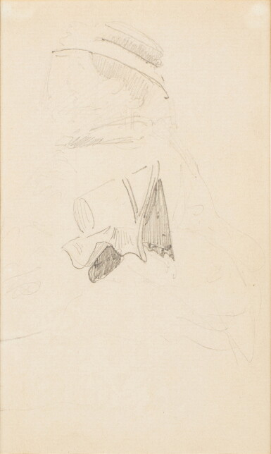 View full screen - View 1 of Lot 219. Deux profils de femmes, coiffées de chapeaux.