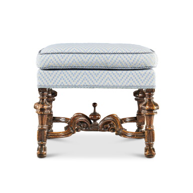 View full screen - View 1 of Lot 485. A William and Mary Walnut Stool, Circa 1690.