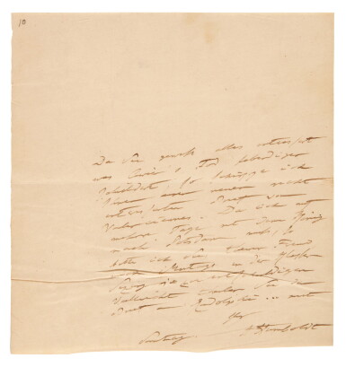 View full screen - View 1 of Lot 26. A. v. Humboldt | Autograph letter to the explorer and botanist Hinrich Lichtenstein, 1832?.