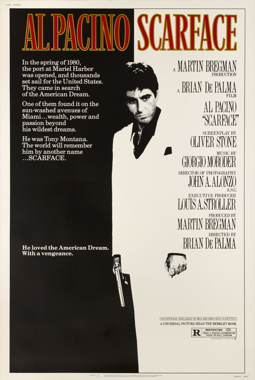 View full screen - View 1 of Lot 3. Scarface (1983), poster, US.