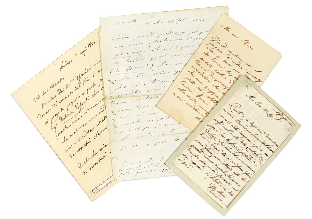 View full screen - View 1 of Lot 71. Opera. Autograph letters by the members of the "Puritani, Quartet", Grisi, Rubini, Tamburini & Lablache.