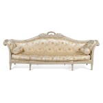 A Large Louis XVI Carved and White Painted Canapé attributed to Jean-Baptiste Sené, Circa 1780