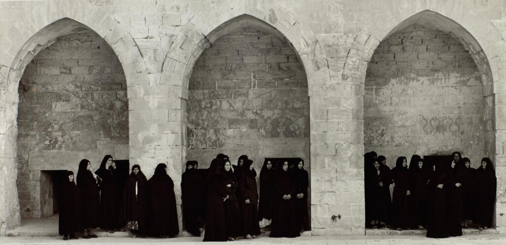 View full screen - View 1 of Lot 85. SHIRIN NESHAT | 'VEILED WOMEN IN THREE ARCHES' (FROM THE SERIES SOLILOQUY), 1999 .