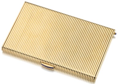 View full screen - View 1 of Lot 28. SAPPHIRE CIGARETTE CASE, CARTIER, 1946.