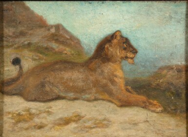 View full screen - View 1 of Lot 67. A lioness | Une lionne.