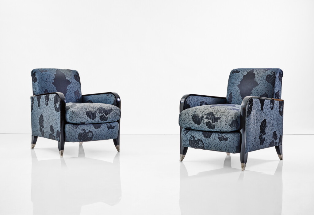 View full screen - View 1 of Lot 50. ÉMILE-JACQUES RUHLMANN | A PAIR OF RARE ARMCHAIRS.