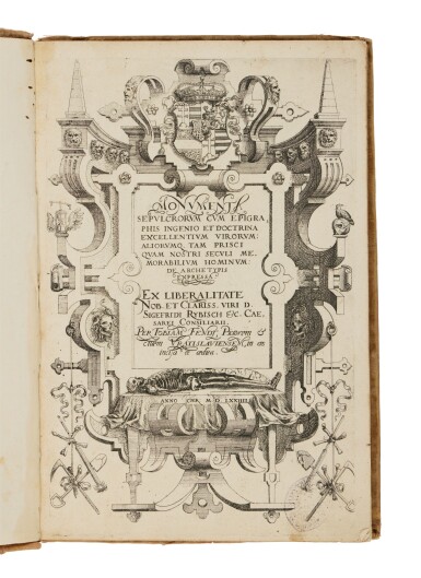 View full screen - View 1 of Lot 34. Fendt, Monumenta sepulcrorum, Breslau, 1574, a sixteenth-century German velvet binding.