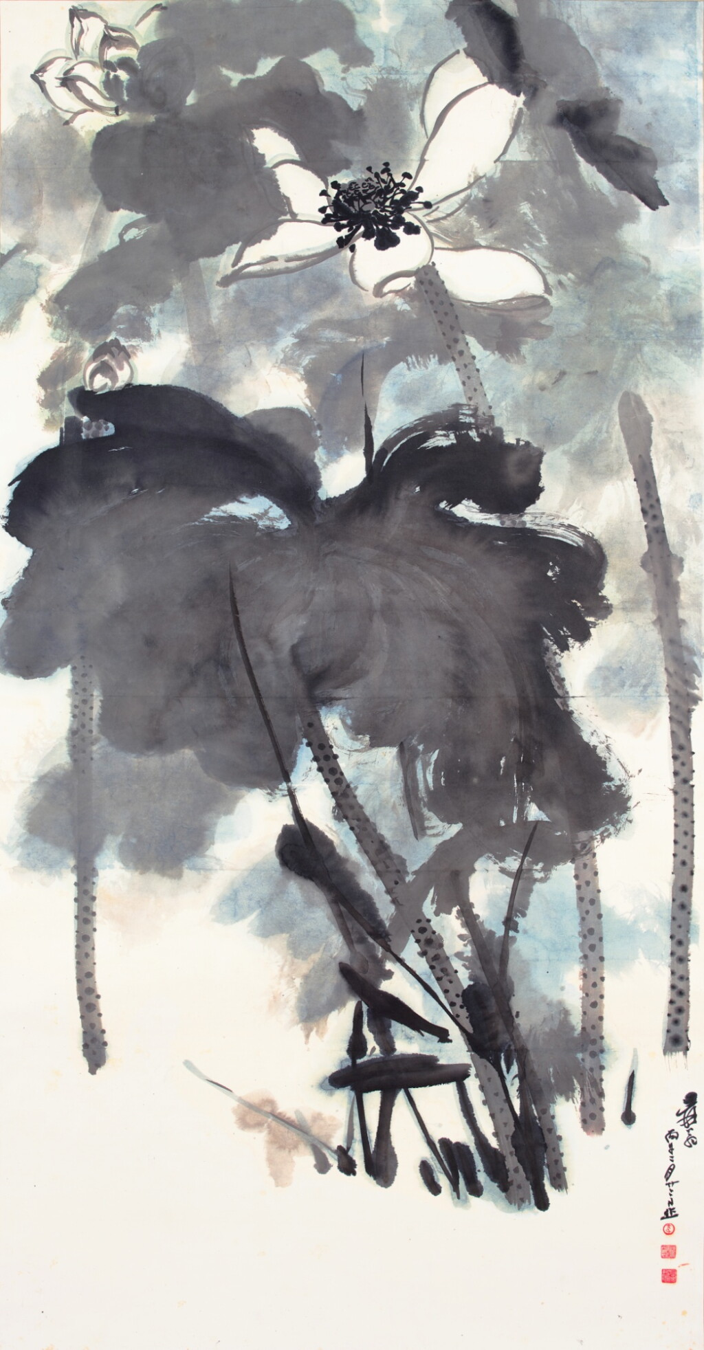 View full screen - View 1 of Lot 3168. 張大千 水殿風來 | Chang Dai-chien (Zhang Daqian), Blooming Lotus.